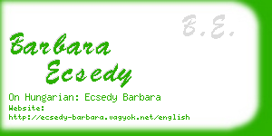 barbara ecsedy business card